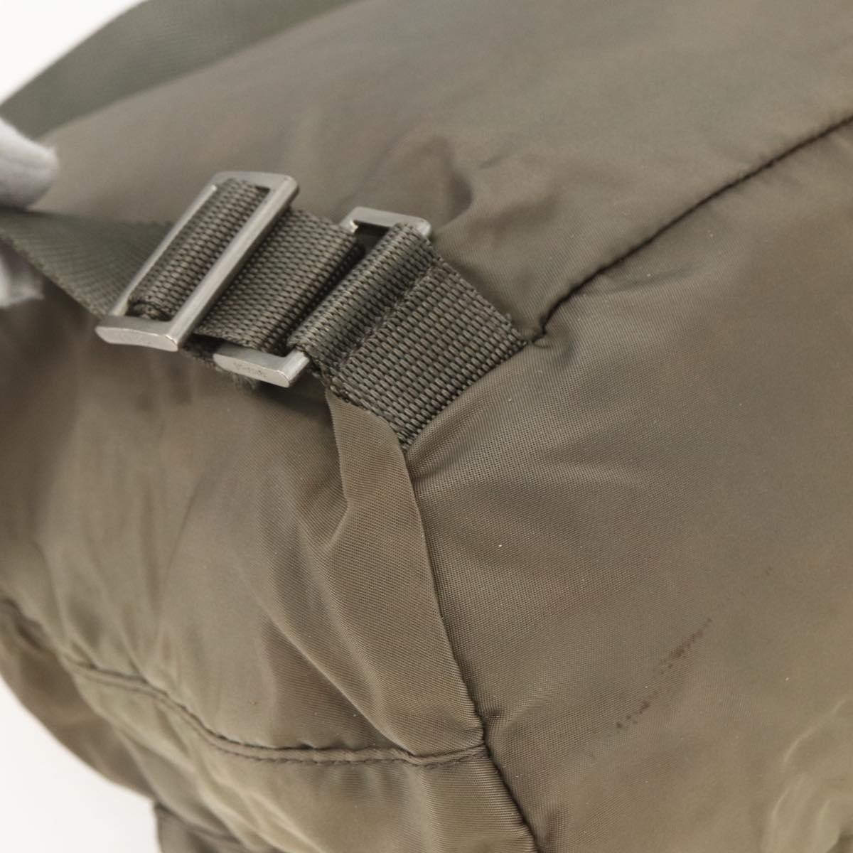 PRADA Backpack Nylon Khaki Silver Auth 163902 thumbnail 15