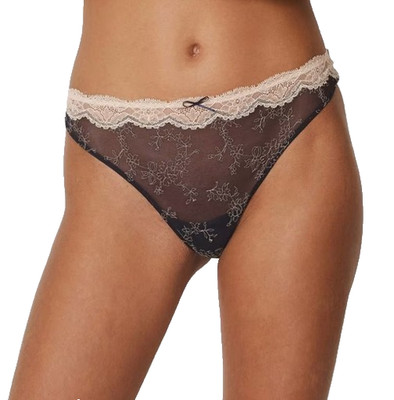 Marie Jo Kirsten Midnight Blue Thong 14 FR 42 Sheer Lace Panty String Höschen