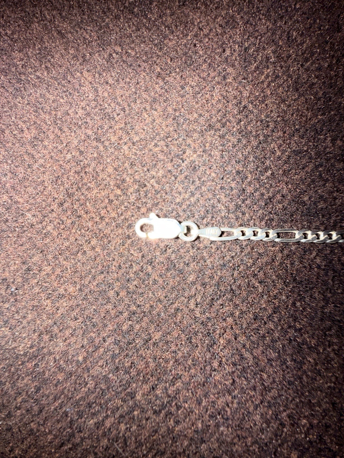 Italy Solid 925 Sterling Silver Figaro Link Chain… - image 1