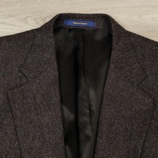 Chaps Ralph Lauren Vintage Tweed Blazer Men's 46L Herringbone Wool Two Button