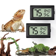 Bearded Dragon Tank Accessories, 2PCS Reptile Terrarium Thermometer and Humidity