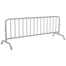 Crowd Control Barrier Gray Powder Coated Steel 102"L x 40"H