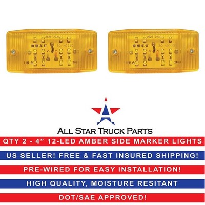 All Star Amber 12 LED Seitenmarkierungsleuchte Einbau Truck Trailer, Qty 2