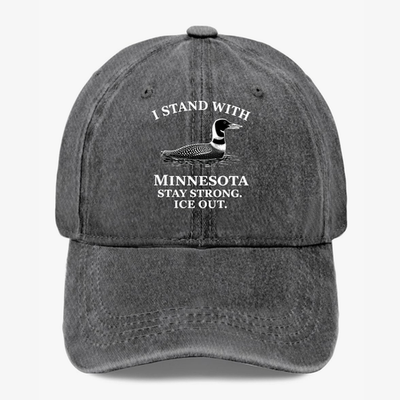 #ad I Stand With Minnesota Ice Out Hat Loon Bird Adjustable Lake Life Cap $14.95