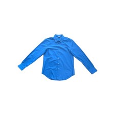 Van Heusen Shirt Men's L Flex 3 Slim Fit Long Sleeve Dress Shirt Blue