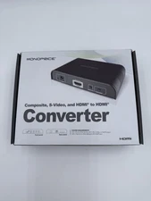 Monoprice Composite S-Video and HDMI to HDMI Converter New