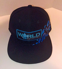 World Industries Black/Blue Logo Adjustable Men s Baseball Cap, One Size