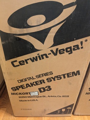 Cerwin Vega D3 Speaker System Pair Hickory 10