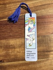 VTG 1985~WHISPER THE WINGED UNICORN Sunshine Thoughts Tassel Bookmark