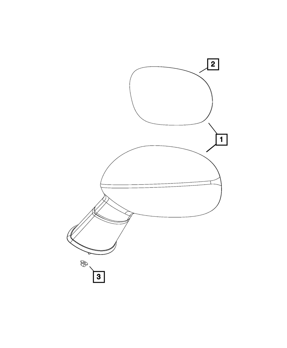 Genuine Mopar Outside Rear-View Mirror Left 6WA35NRVAB