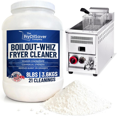 8LB Boil-Out Whiz Deep Fryer Cleaner - Degreaser Powder for Commercial Kitchen