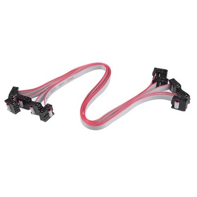 5Pcs IDC 6 Pins Connector Flat Ribbon Cable Female Connector L 30cm 2.54mm Pitch