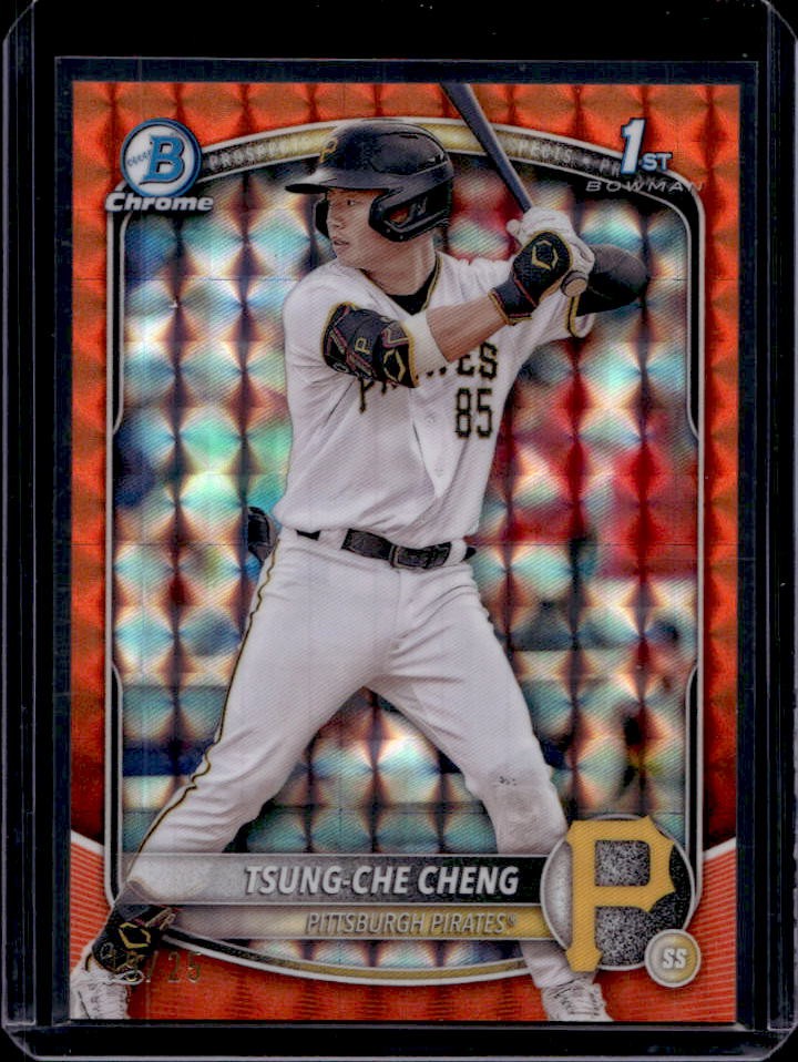 2025 Bowman Tsung-Che Cheng Chrome 1st Orange Geometric Refractor #5/25 #BCP-95