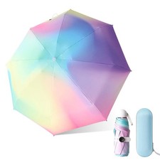 Mini Travel Sun  Rain Umbrella, Small UV Compact Folding Umbrella with Case ...