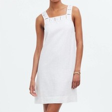 NWT Madewell Women's Embroidered Tank Mini Dress White Linen Size 2 Summer