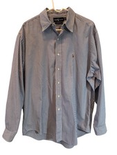 Ralph Lauren Button Down Mens Blue Stripe Oxford Button Shirt LS Sz 16 1/2-35