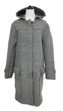 CELINE PHOEBE PHILO Gray Wool Hooded Zip Up Coat 34 / 2