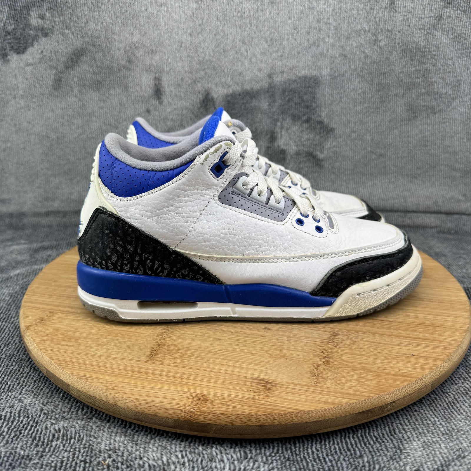Youth Size 5y White Black Blue Sneakers