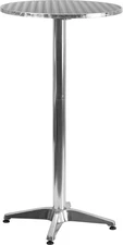 23.25" Round Aluminum Indoor/Outdoor Bar Height Table with Flip-Up Top Heavy-Dut