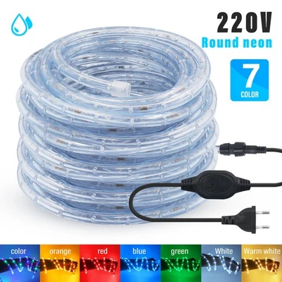 1m-100m LED Lichterschlauch Lichterkette Lichtschlauch IP67 Außen/Innen 8 Modi - Bild 1 von 4