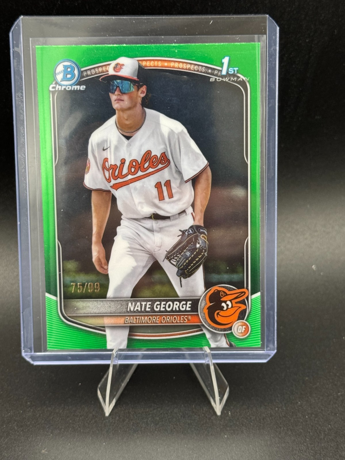 2025 Bowman Chrome Nate George #BCP-184 True Green Refractor /99 (RC) Orioles