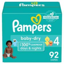 Pampers Baby Dry Diapers Super Pack - Size 4 - 92ct - OPEN BOX
