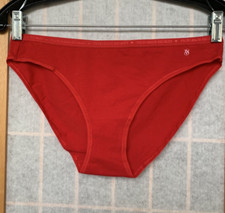 NWOT Victoria''s Secret Red Cotton Blend  L Bikini Panties W/ Logo