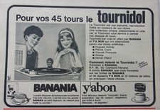 publicité   BANANIA  tournidole  CLAUDE FRANCOIS   ANNEE 1966  A 4555