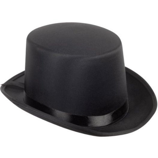 black satin top hat