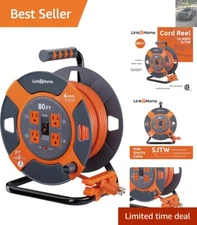 14 AWG Heavy-Duty Outdoor Power Cord with Built-in Circuit Breaker and 4 Outlets