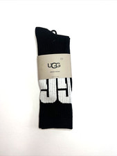 NEW UGG Black  White Crew Socks Size S/M 5-9