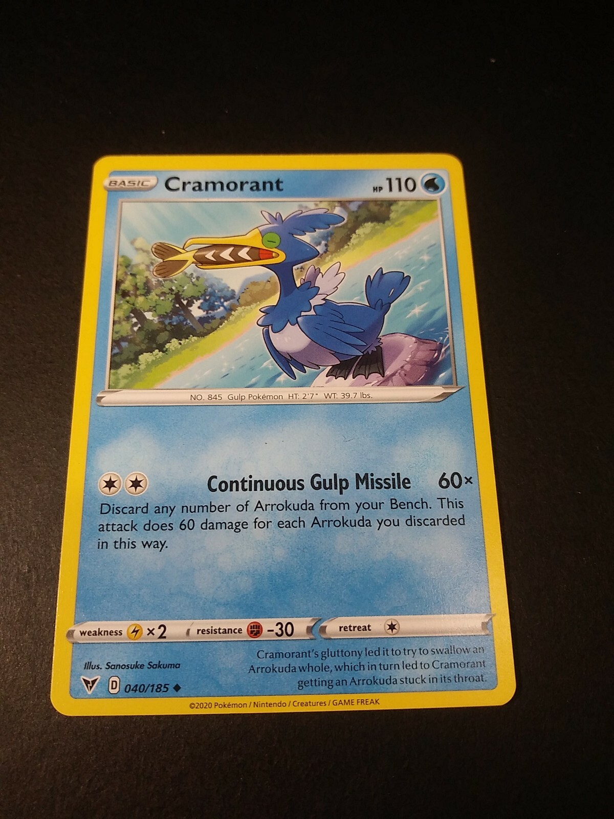 Pokemon Vivid Voltage Cramorant Uncommon Card 040/185 NM