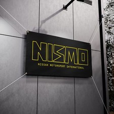 Vintage Nismo Old Logo Racetrack Banner, JDM Garage Banner, Nismo Flag