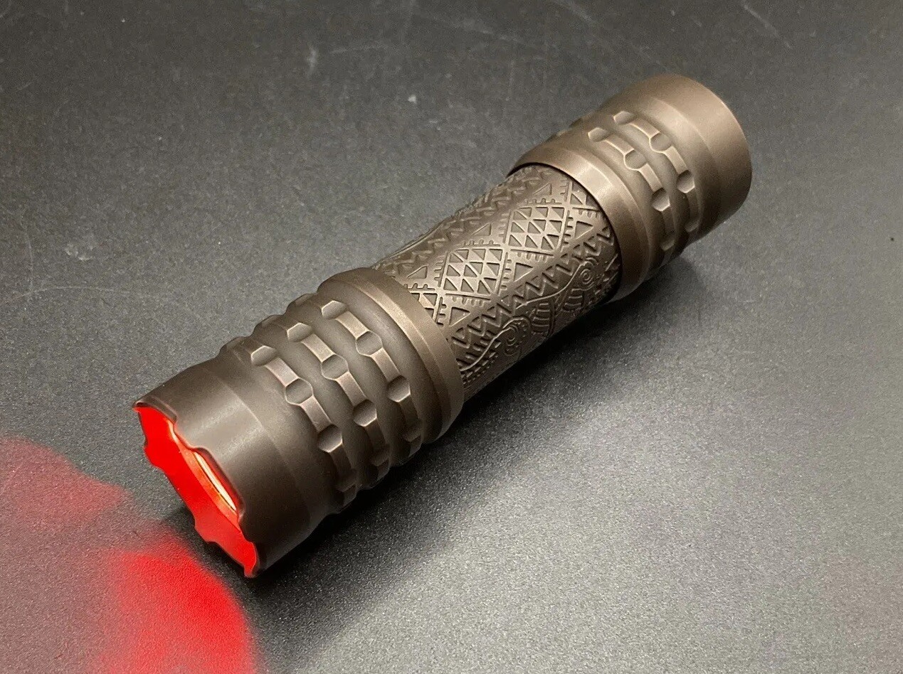 CWF x Ti2 Design Pele Flashlight Copper Hawaiian Custom Etch Dragon Driver