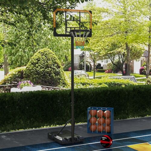 Basketball Hoop and Stand, Adjustable Basketball Stand Net, Set System w/ Wheels - 第 1/11 張圖片