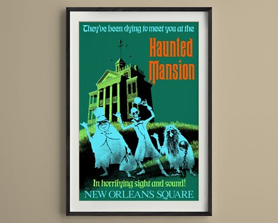 Haunted Mansion Disneyland Attraction Poster Print Vintage Disney Art Home Decor