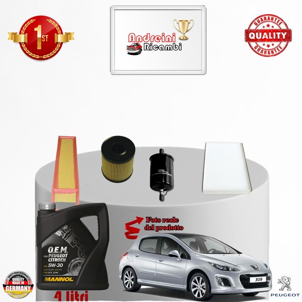Inspektionskit Filter + ÖL Xpeugeot 308 1.6 Turbo 115KW 156CV Von 2013->-image