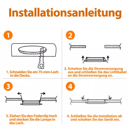 20x LED Einbaustrahler Decken-Spots Innenbeleuchtung Einbaurahmen 5W - Bild 13 von 13