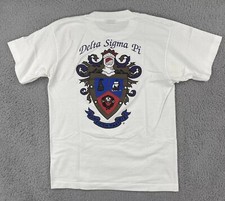 Vintage Fruit Of the Loom Best Sz M White SS T Shirt Made In USA Delta Sigma Pi