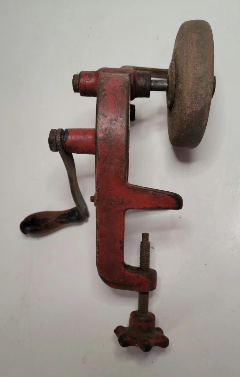 Antique Hand Crank Bench Grinder Sharpening Tool