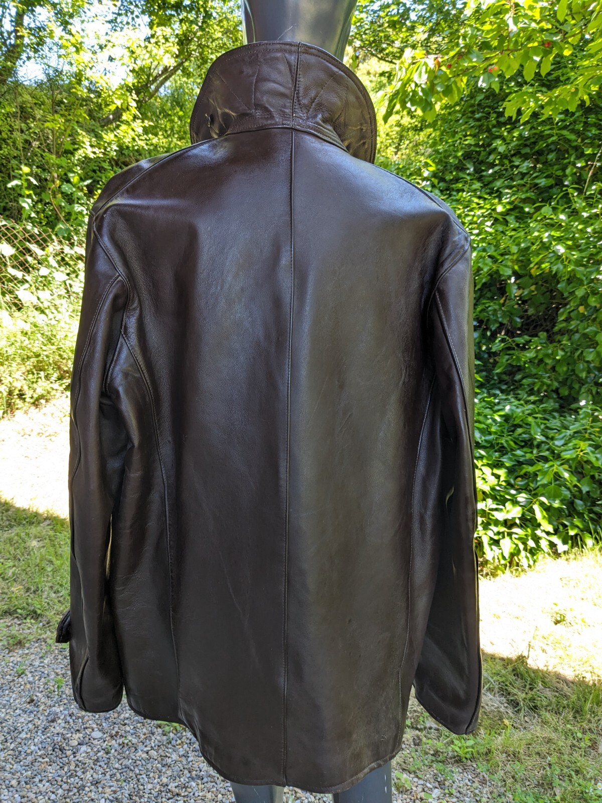 Antique coat jacket work leather coat 1950s 60s Le Corbusier