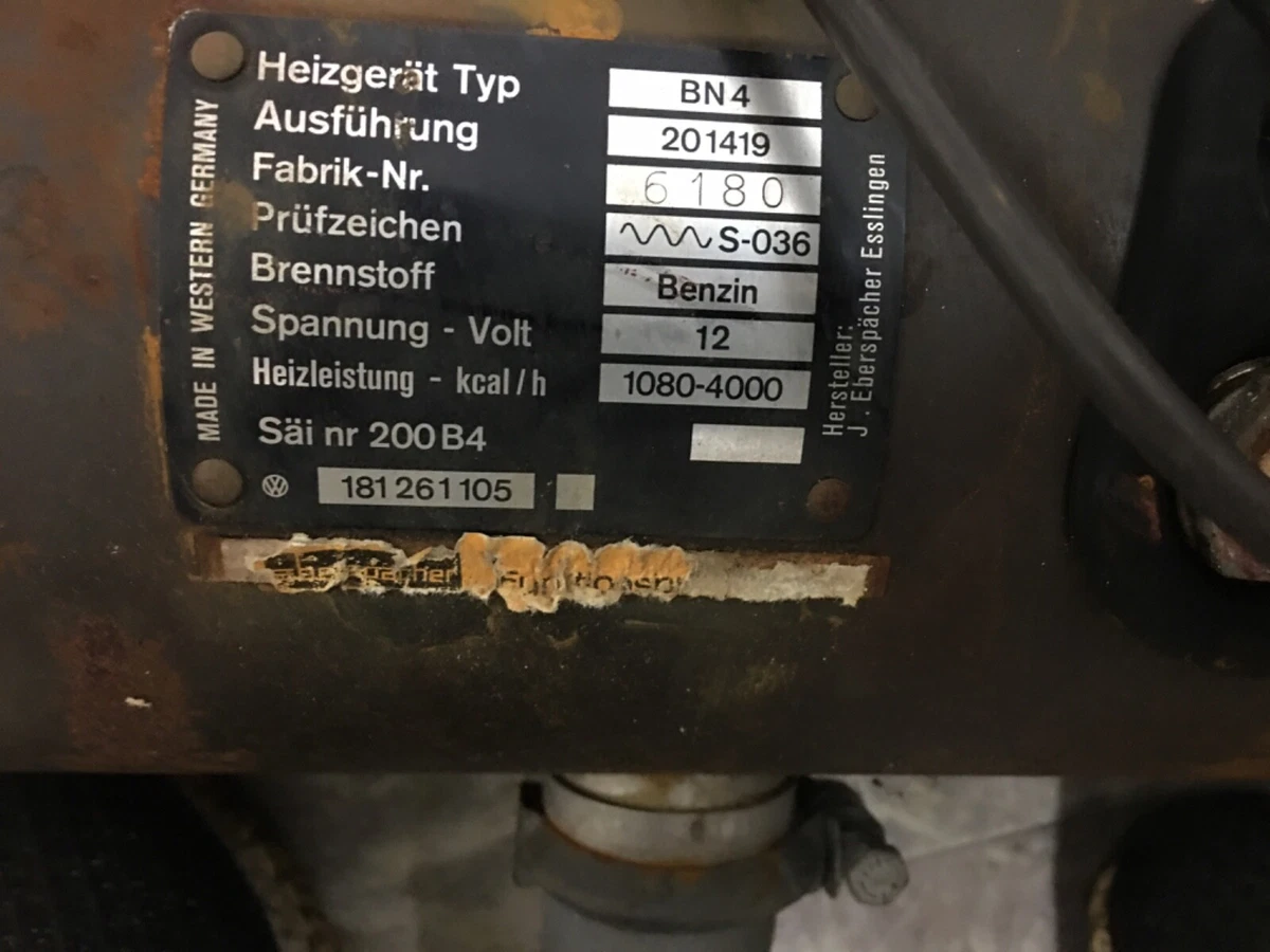 VW Volkswagen gas Heater Oem used 200b4 | eBay