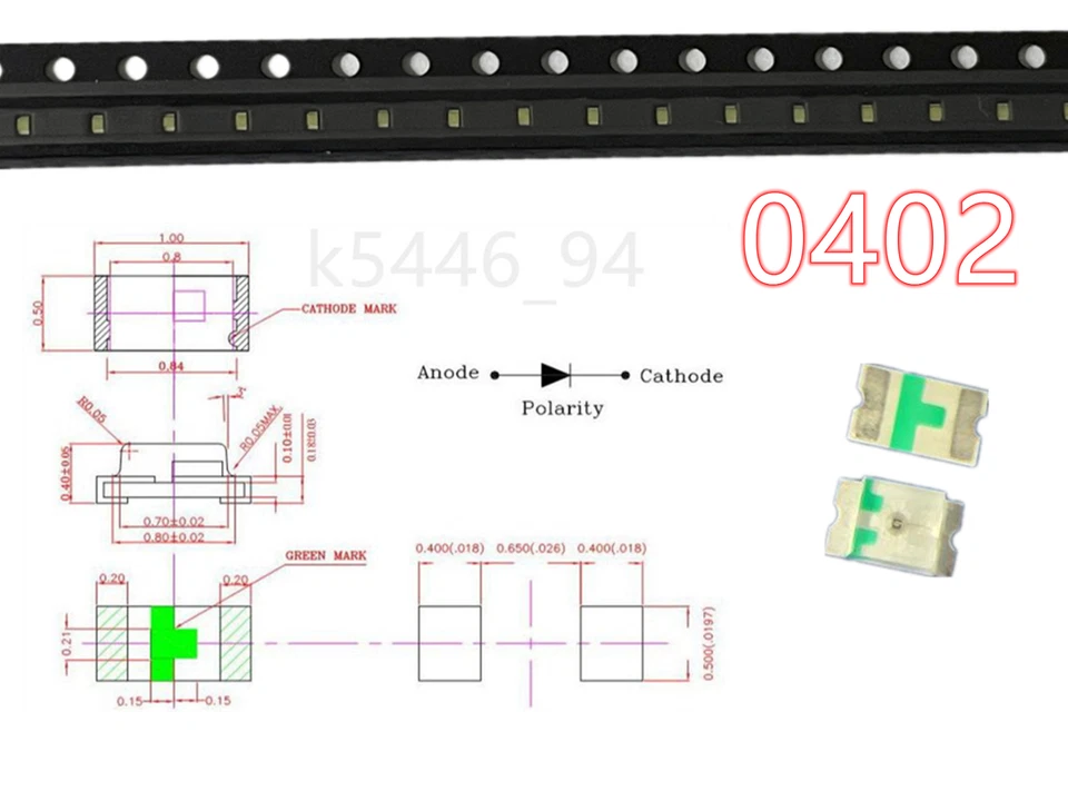 100pcs SMD LED 0402 0603 0805 1206 3528 5730 Diodes Single Chip RGB Light PCB - Image 3 of 4