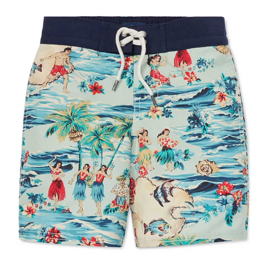 Polo Ralph Lauren Big boy  L 18-20 Multicolor Hawaiian Sanibel Luau Swim Trunks