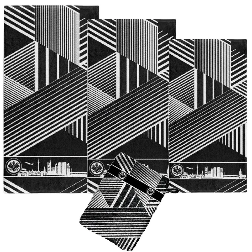 Eintracht Frankfurt „Skyline" Logo Waschhandschuh, Handtuch, Duschtuch, Badetuch