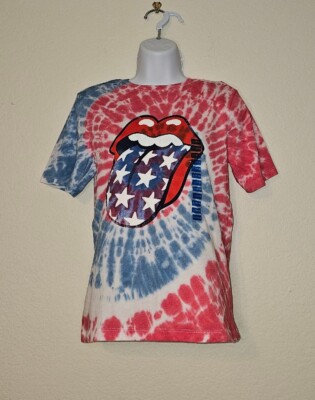 The Rolling Stones Bravado Boys Short Sleeve Tie Dye Rock n Roll T-Shirt  10-12 L