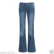 New 100 Cruel Girl Women  s Marla Medium Stretch Denim Jeans Flare Leg Low Rise