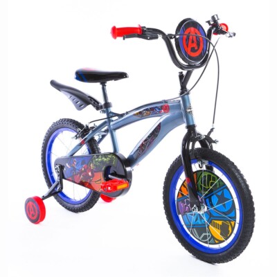 16 Zoll Fahrrad mit Stützrädern Marvel Avengers Kinderfahrrad Stahlrahmen Huffy