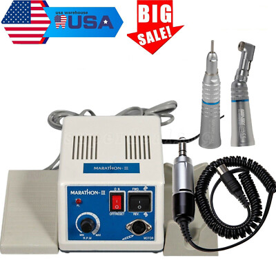 Dental Lab 35K RPM Marathon Electric Micromotor Polisher / Handpiece / Burs po