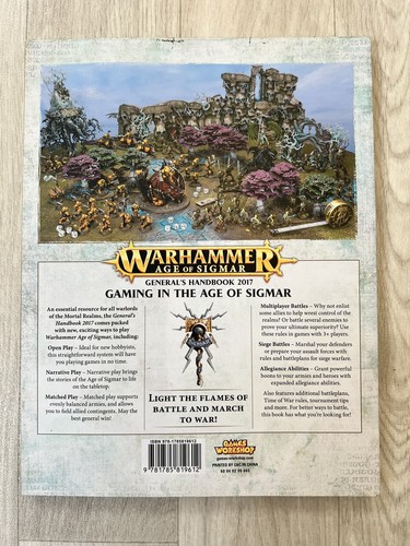 Warhammer Age Of Sigmar Guida Generali 2017 Giochi Workshop Libro - Foto 2 di 2